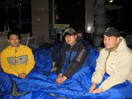 인터뷰에 응한 오동식, 김용신, 용현진 희망조합원(왼쪽부터) 